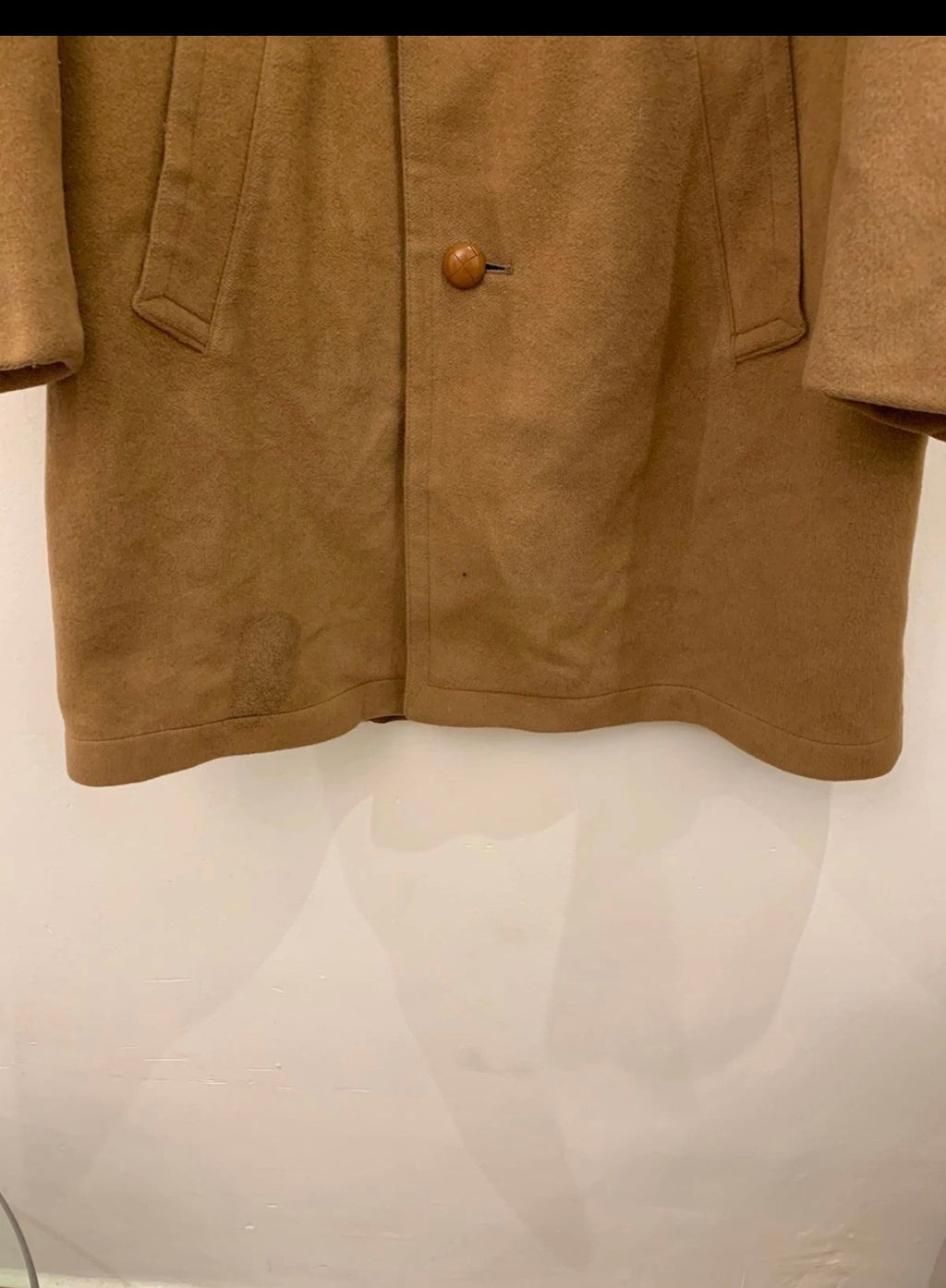 1970s vintage pure woollen wool brown classic raglan over coat 44R