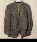 Vintage pure wool tweed grayish classic hunting jacket blazer 48R 48L XL