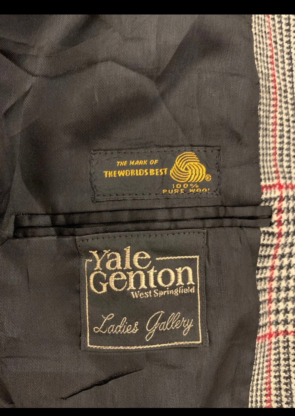 Vintage pure wool glen check classic unique jacket blazer 42 L 12
