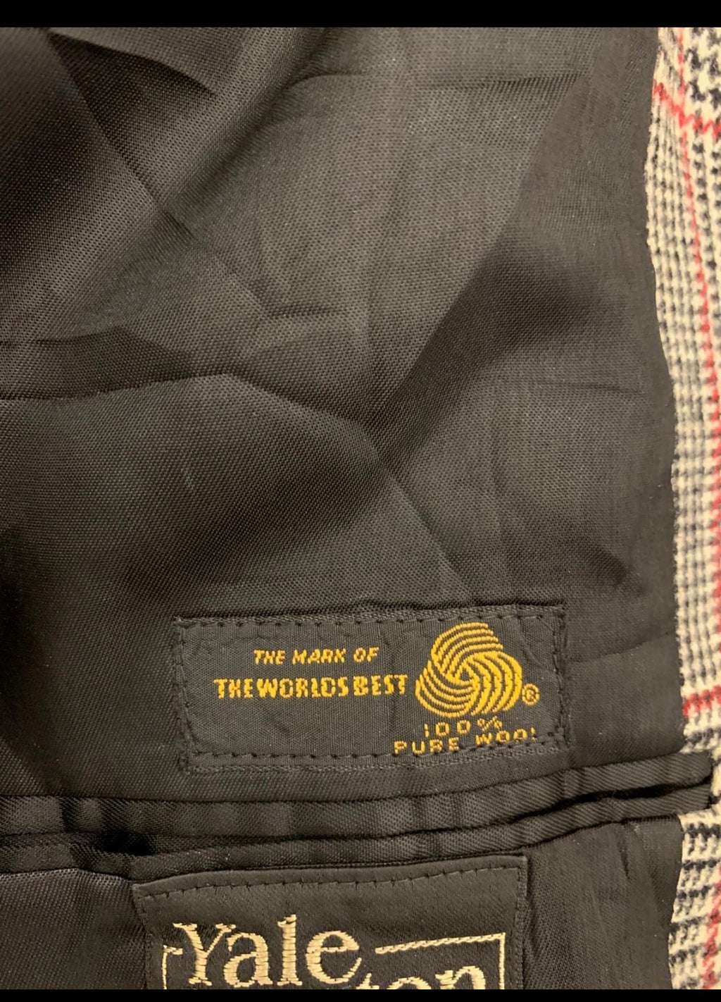 Vintage pure wool glen check classic unique jacket blazer 42 L 12