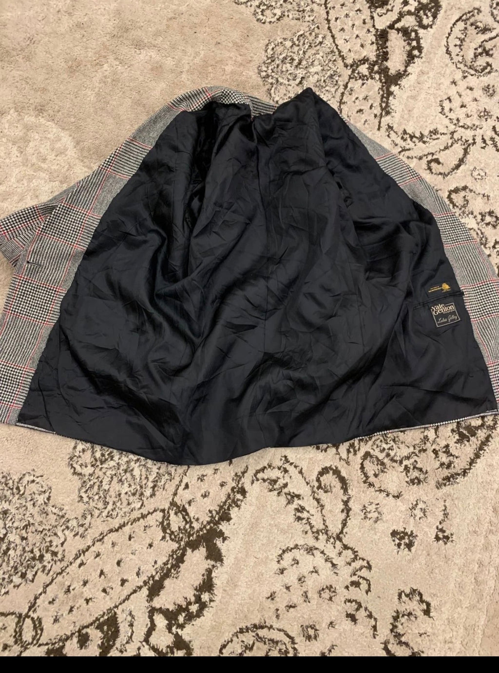 Vintage pure wool glen check classic unique jacket blazer 42 L 12