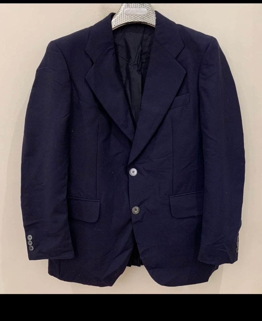 1970s vintage wool mohair classic blue rockabilly disco suit 38R