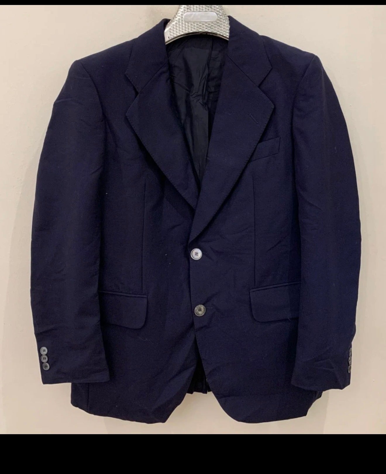 1970s vintage wool mohair classic blue rockabilly disco suit 38R