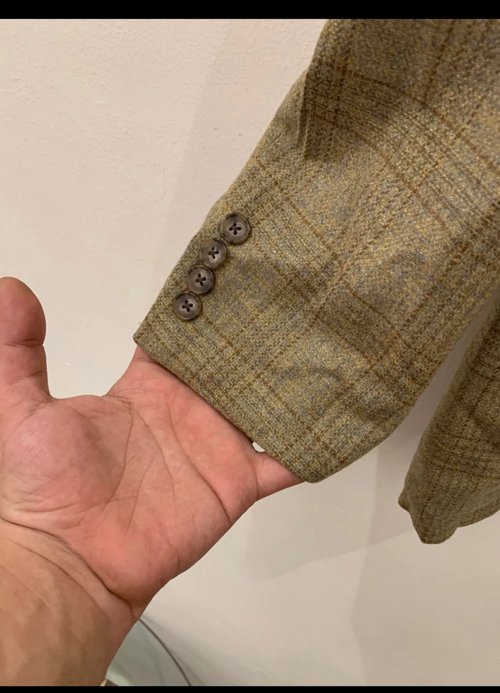 Vintage Joseph Abboud pure wool glen check classic brownish jacket blazer 42R