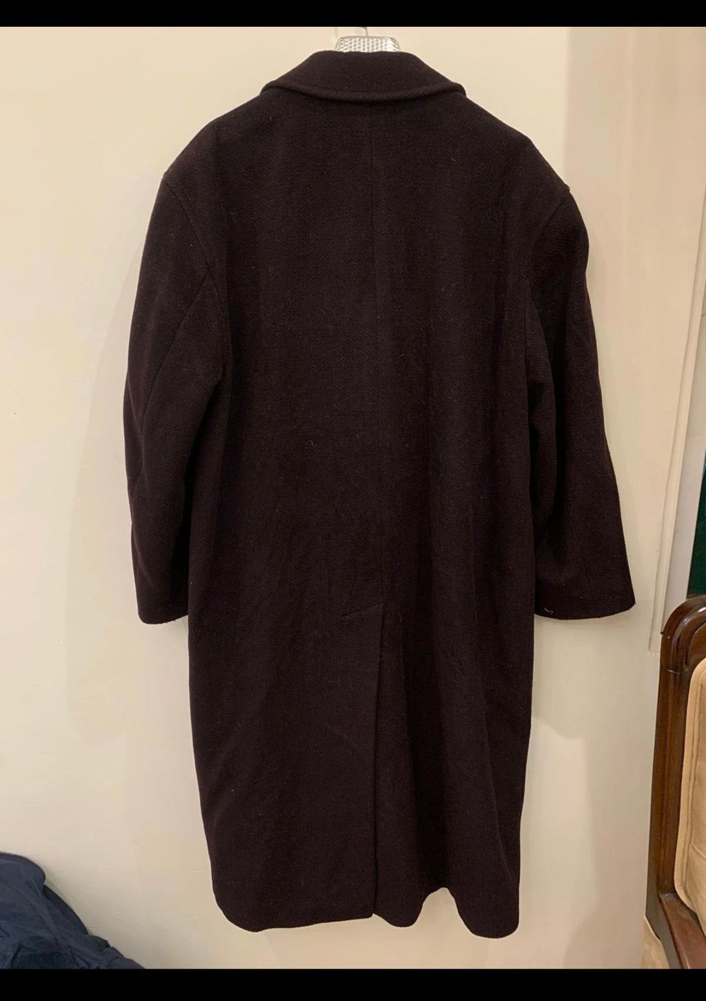 Vintage classic wool & Cashmere blend db gangster burgundy over coat 48R XL