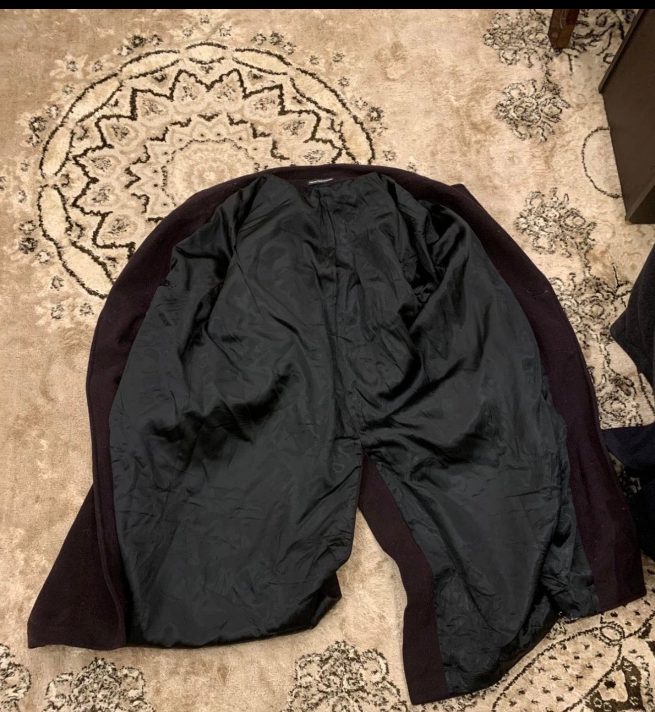 Vintage classic wool & Cashmere blend db gangster burgundy over coat 48R XL