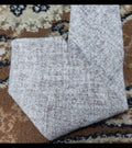 Vintage classic 100% pure wool handwoven Tweed Retro beige brown neck tie
