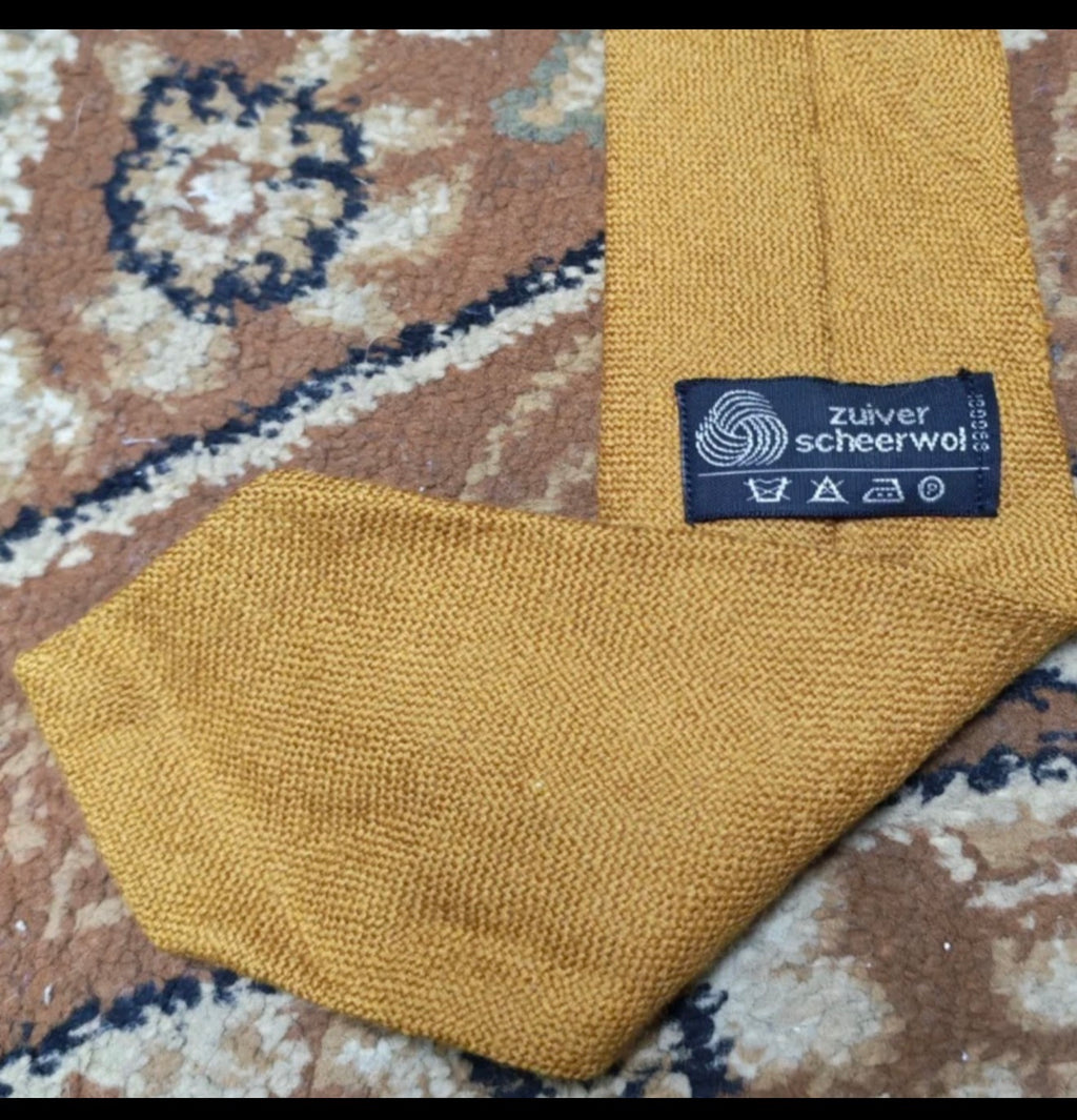 Vintage classic 100% pure wool Retro cumin brown neck tie