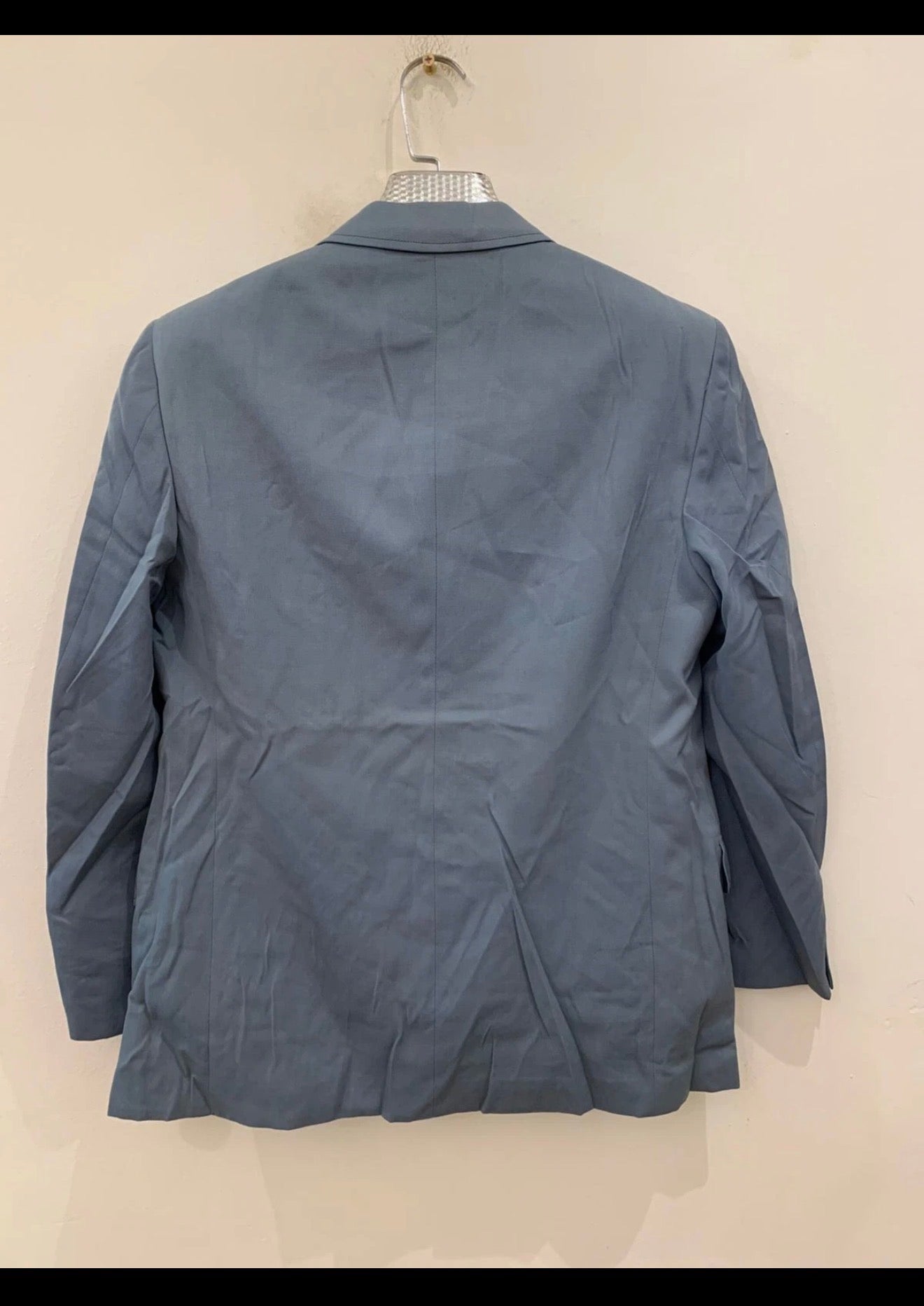 1970s Vintage pure wool unique blue classic 3 button suit 36S 36R