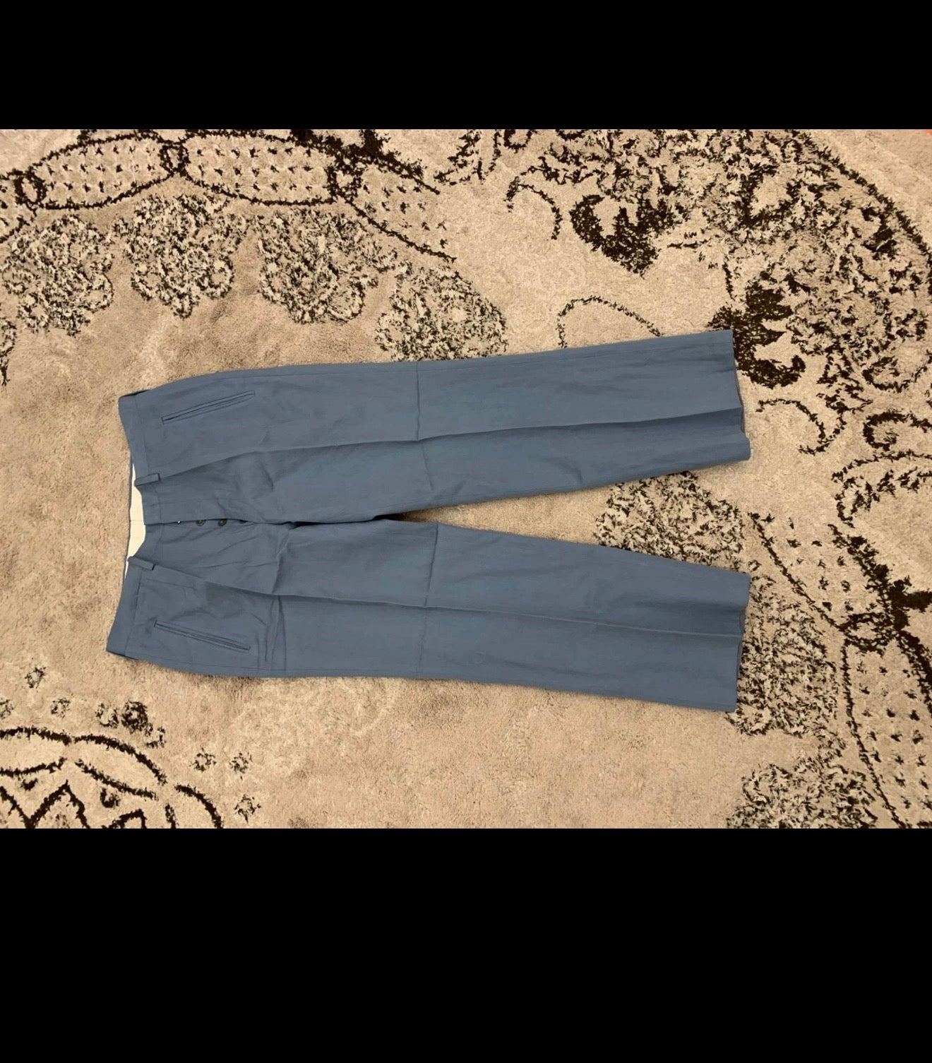 1970s Vintage pure wool unique blue classic 3 button suit 36S 36R