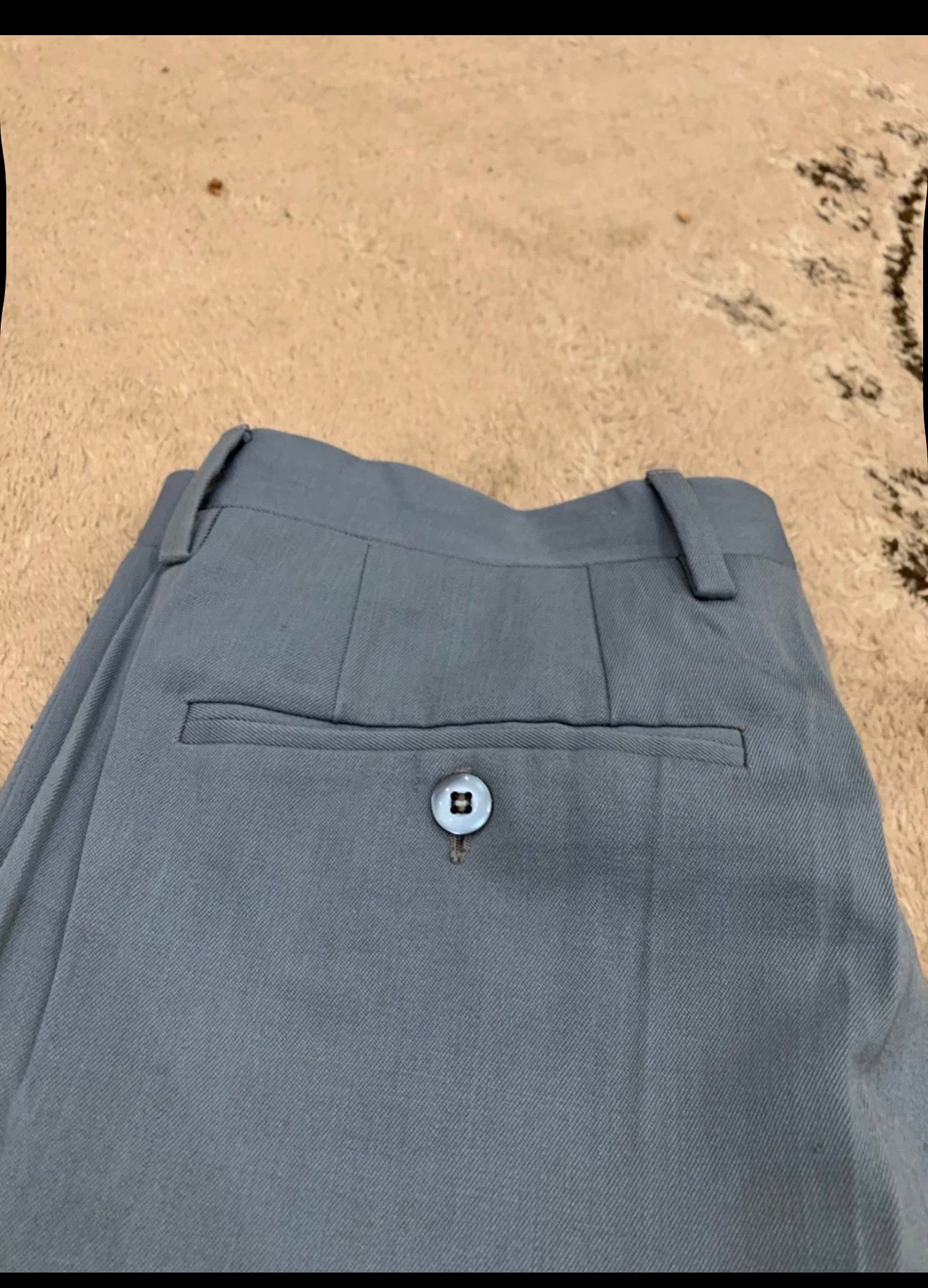 1970s Vintage pure wool unique blue classic 3 button suit 36S 36R