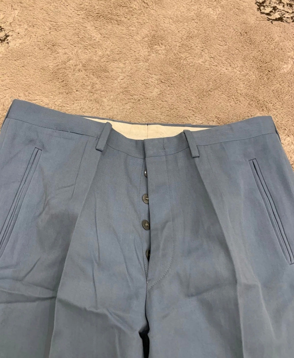 1970s Vintage pure wool unique blue classic 3 button suit 36S 36R