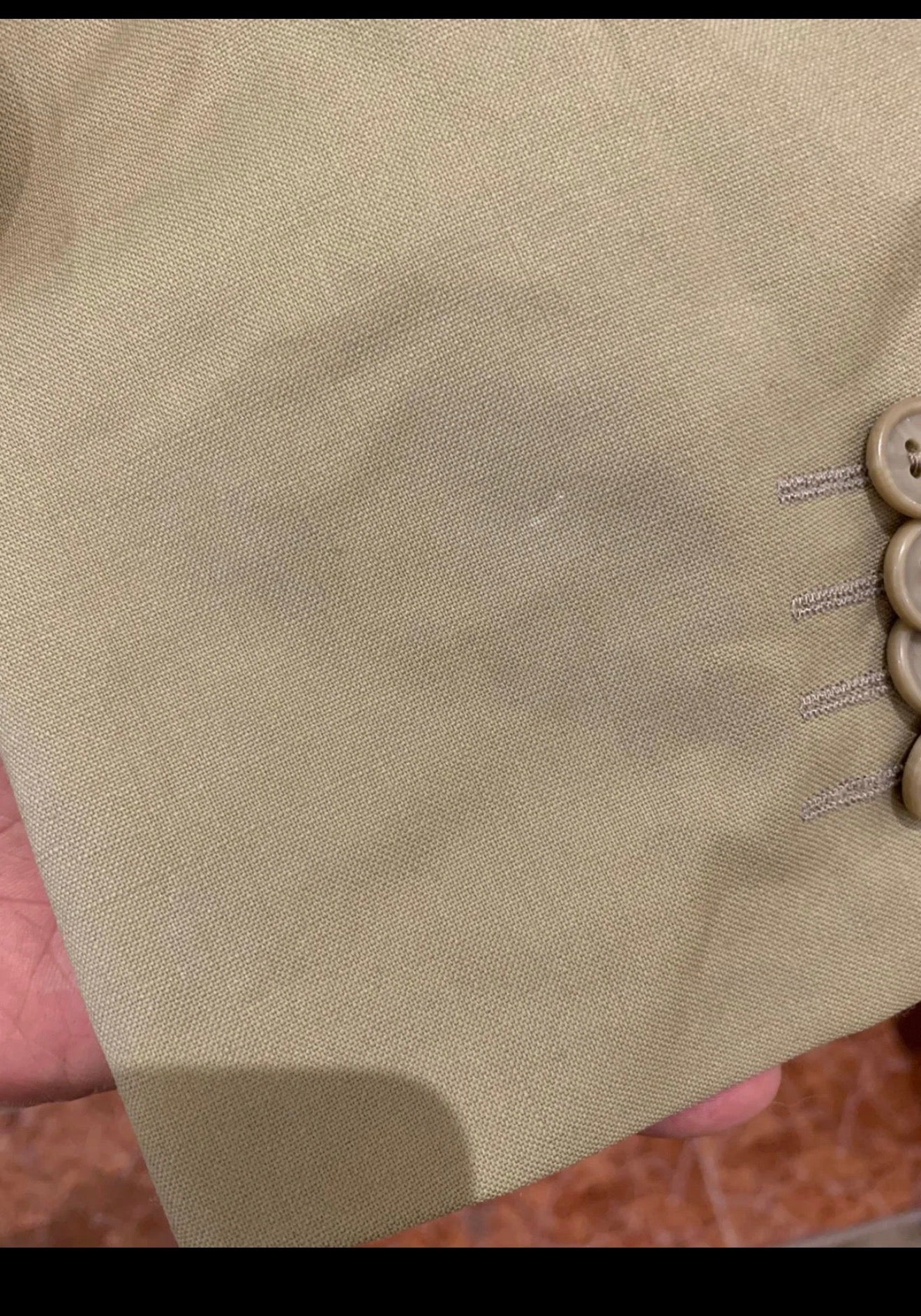 Vintage Superfine pure wool classic greenish beige 3 button suit 44L