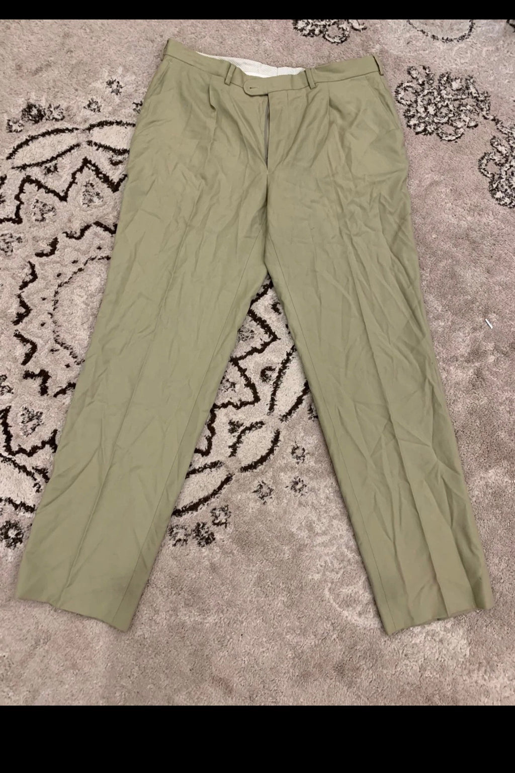 Vintage Superfine pure wool classic greenish beige 3 button suit 44L