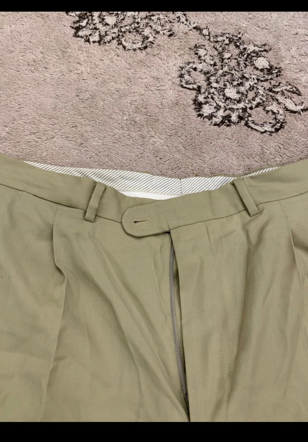 Vintage Superfine pure wool classic greenish beige 3 button suit 44L
