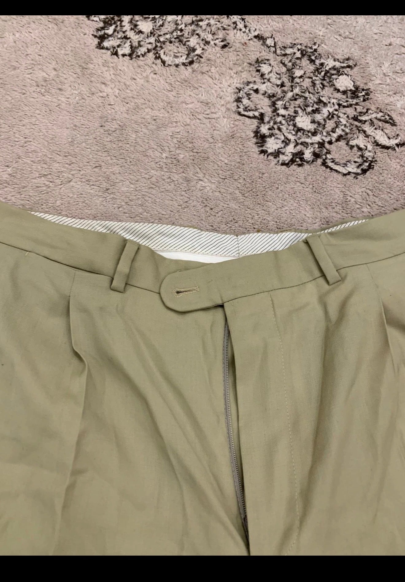 Vintage Superfine pure wool classic greenish beige 3 button suit 44L