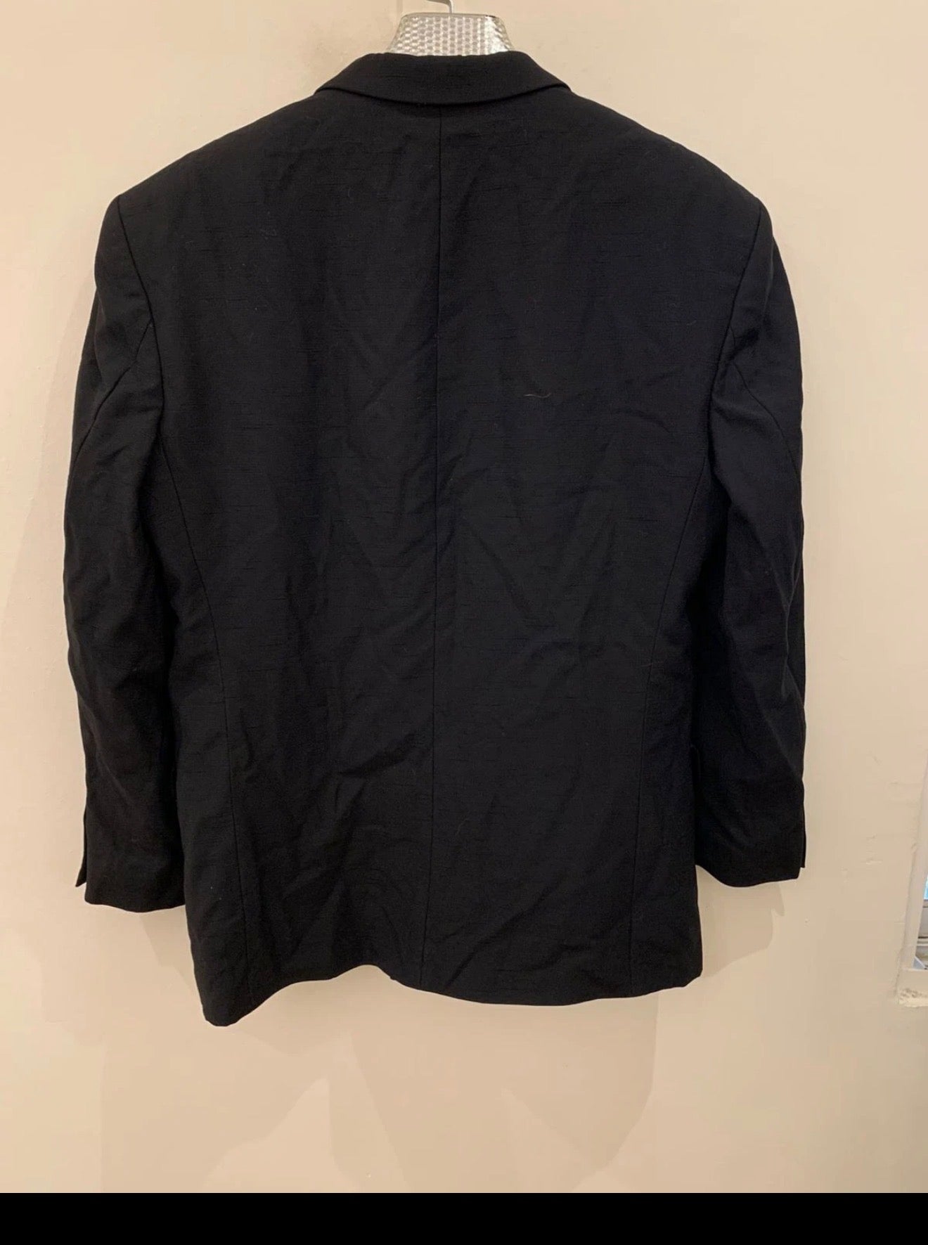 Vintage pure wool double breasted classic camouflage black suit 40R 40S