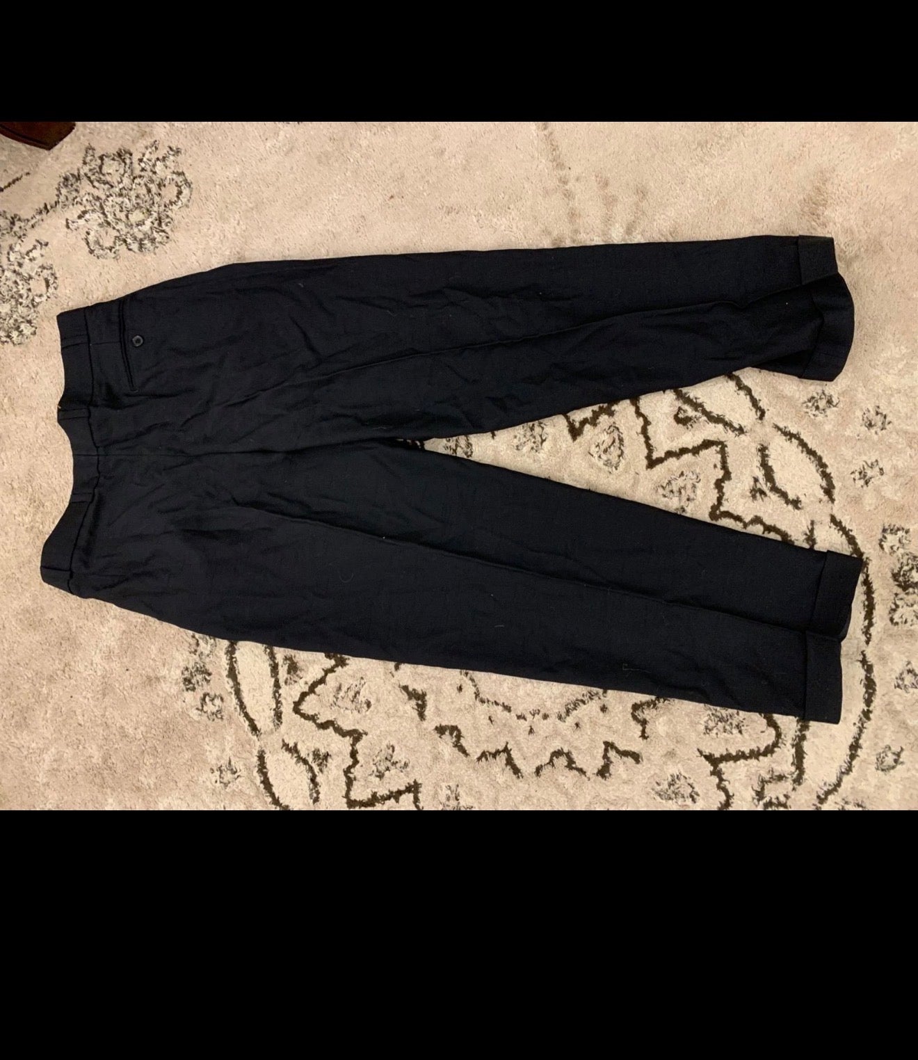 Vintage pure wool double breasted classic camouflage black suit 40R 40S