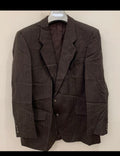 Vintage all worsted wool brown striped 2 button classic suit 42R