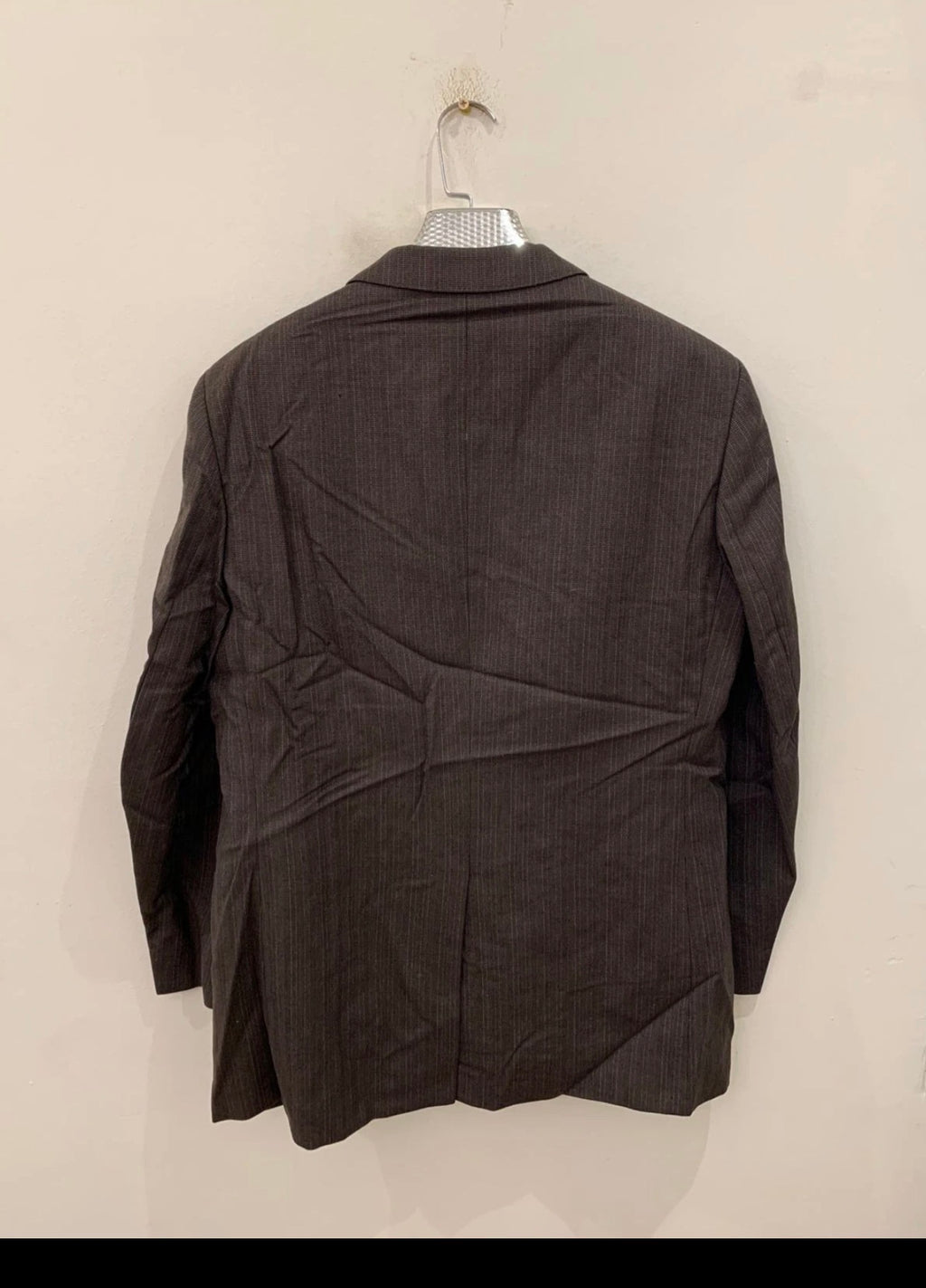 Vintage all worsted wool brown striped 2 button classic suit 42R