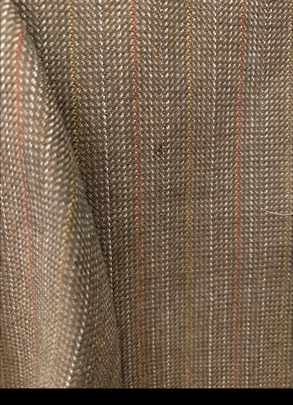 Vintage all worsted wool brown striped 2 button classic suit 42R