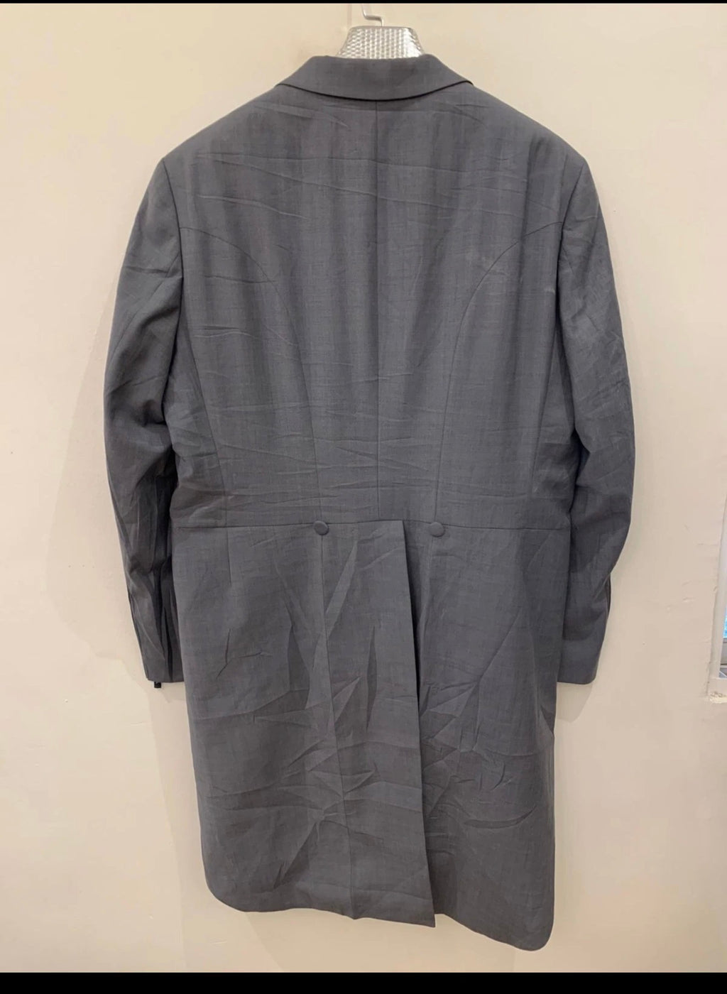 Classic wool blend unique gray morning frock tail over coat 46L 46R XL