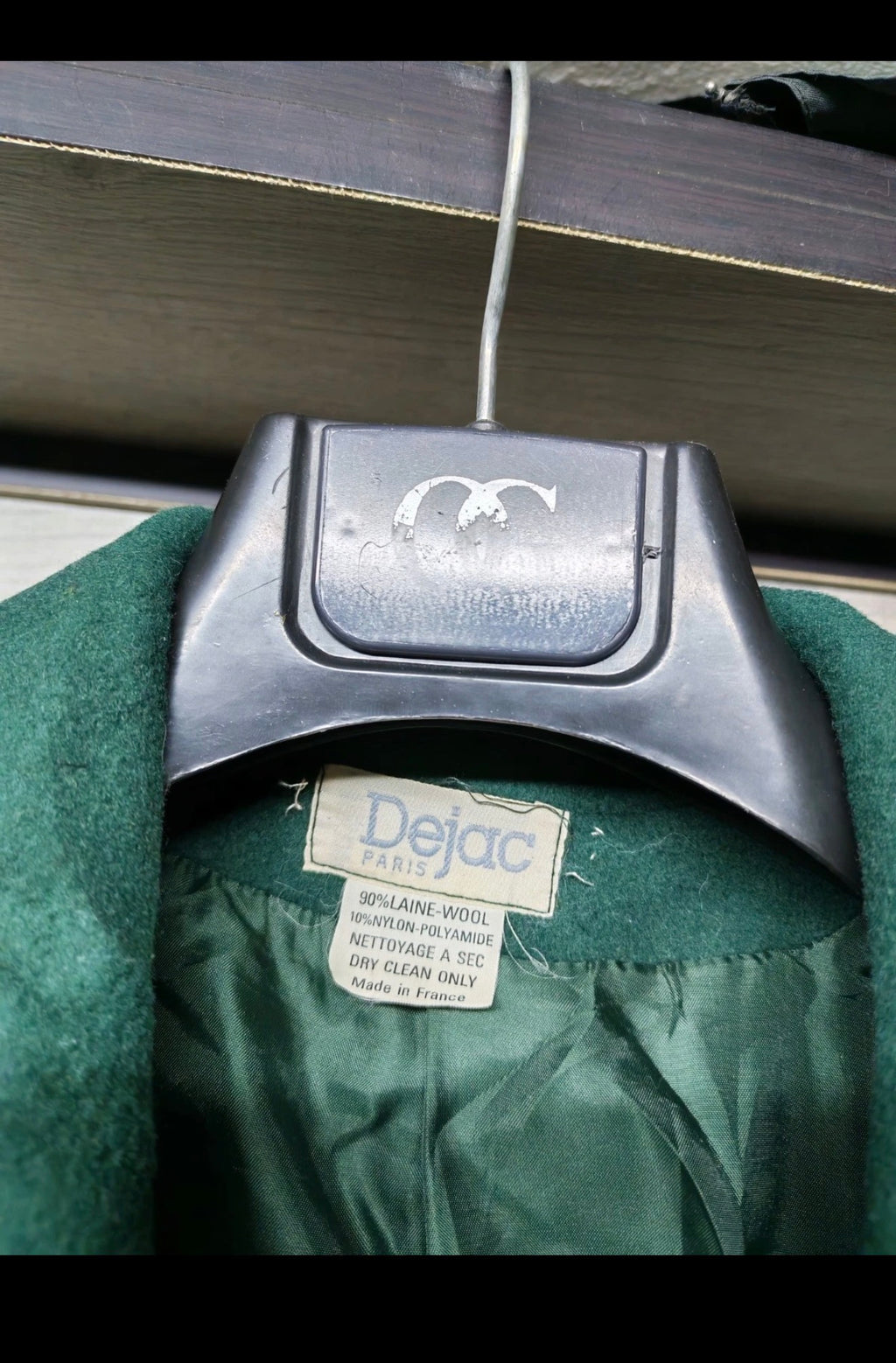 Vintage wool blend classic women's double breasted green over coat 40 10 M