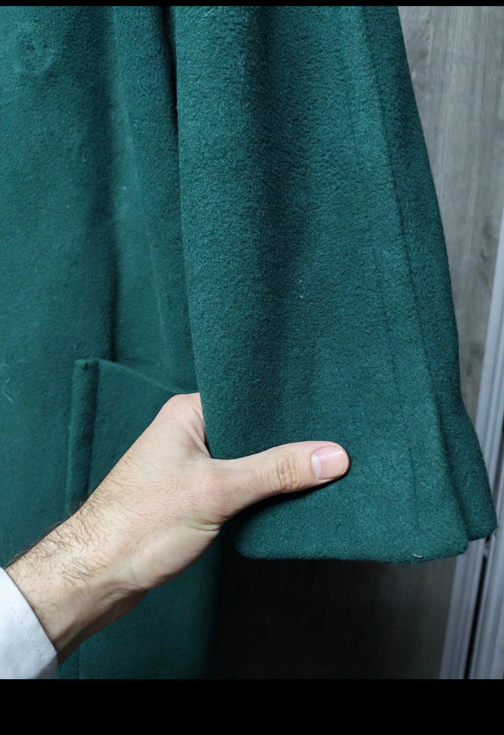 Vintage wool blend classic women's double breasted green over coat 40 10 M