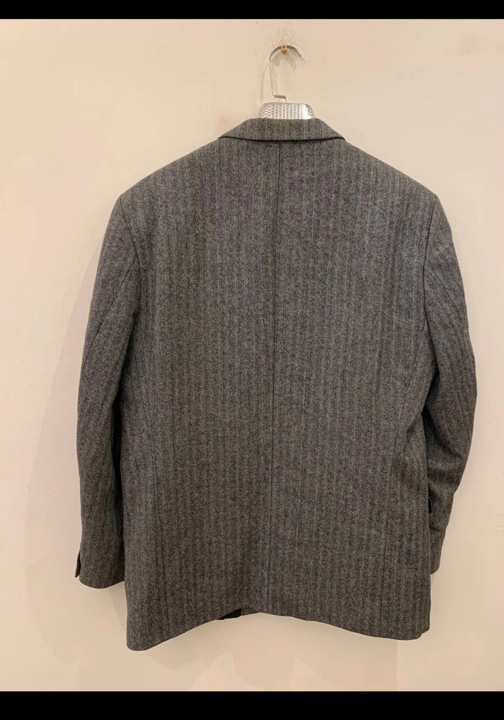 Vintage Westbury pure wool tweed herringbone Charcoal 2 button suit 44L 44R
