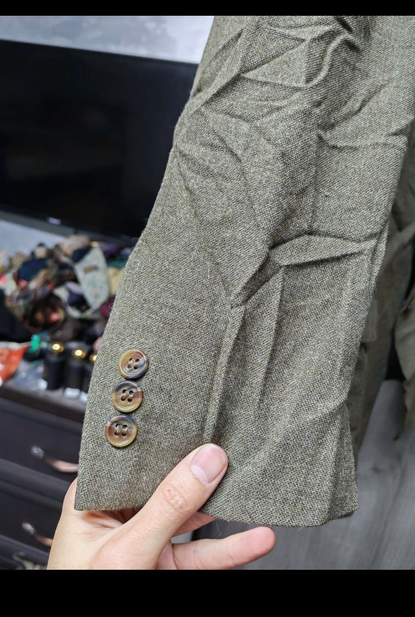 1970s Vintage pure wool tweed classic green 3 button hunting suit 40S 40R