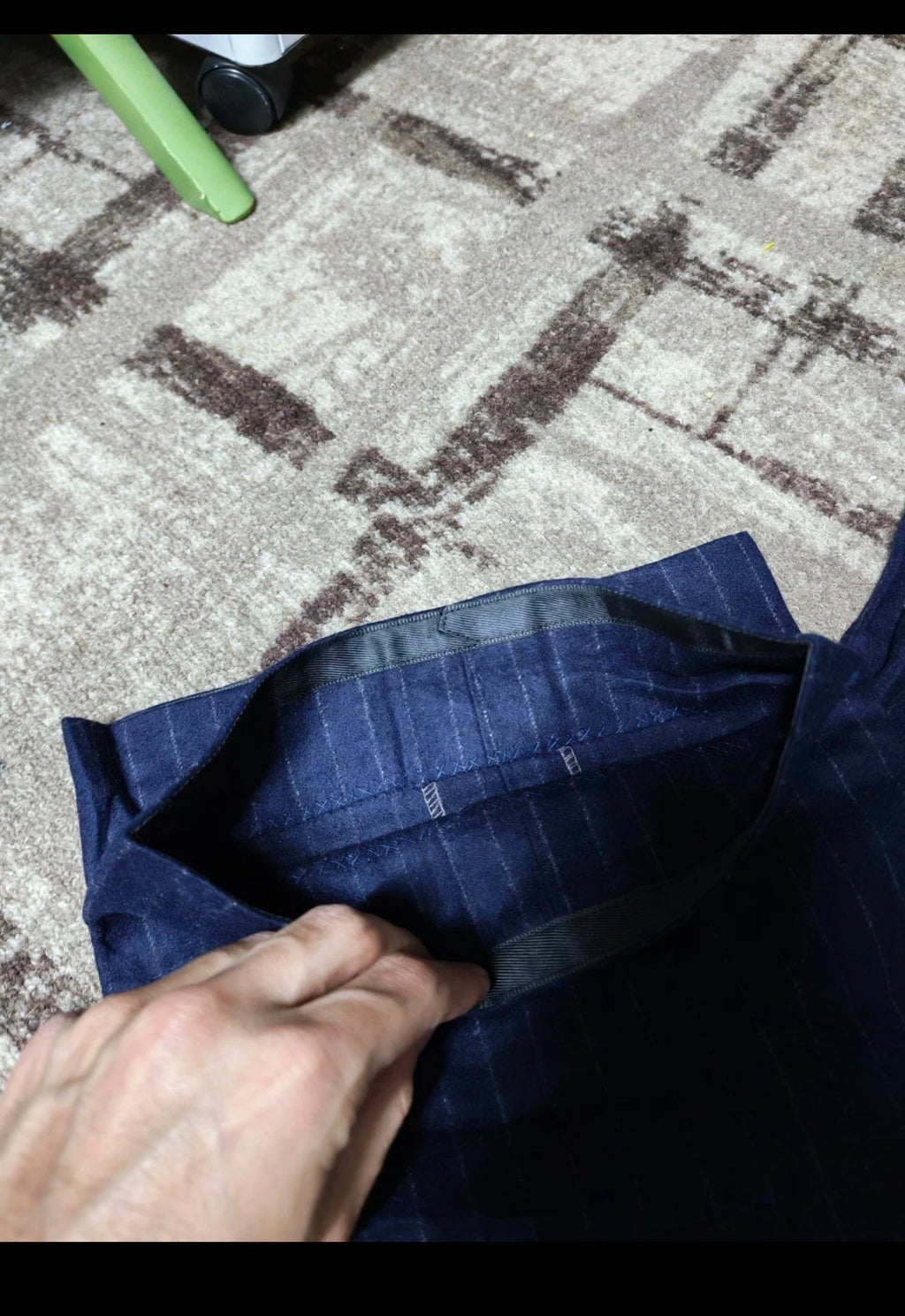 1970s Vintage pure woollen wool classic navy chalk stripes 2 button suit 38R 38S