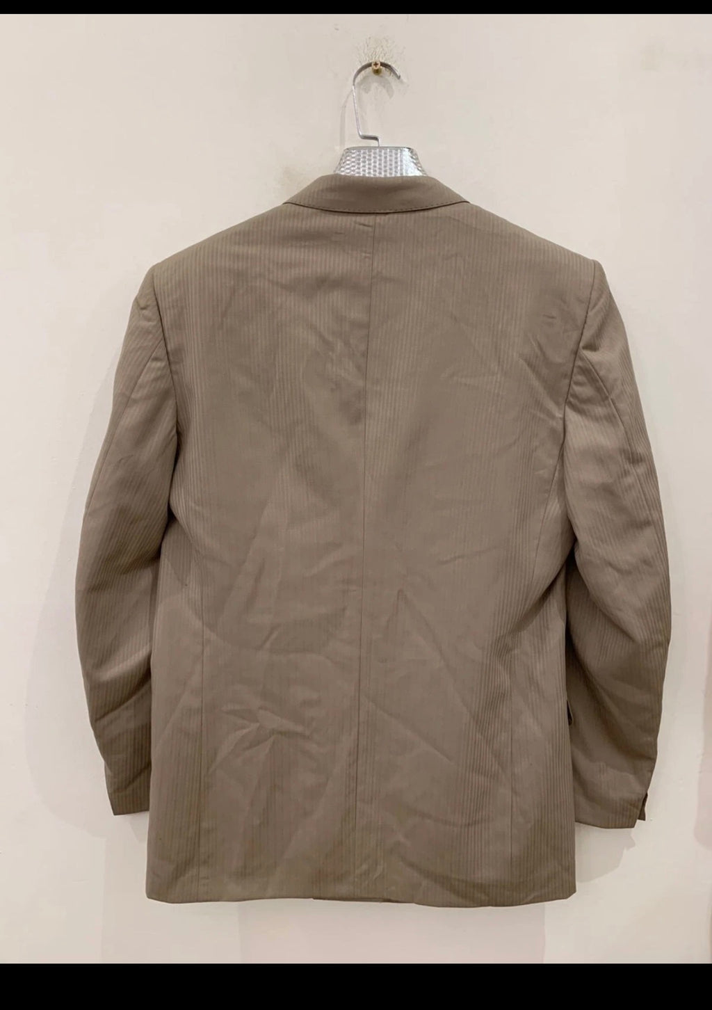 Vintage Superfine pure wool double breasted gangster brown suit 42L 42R
