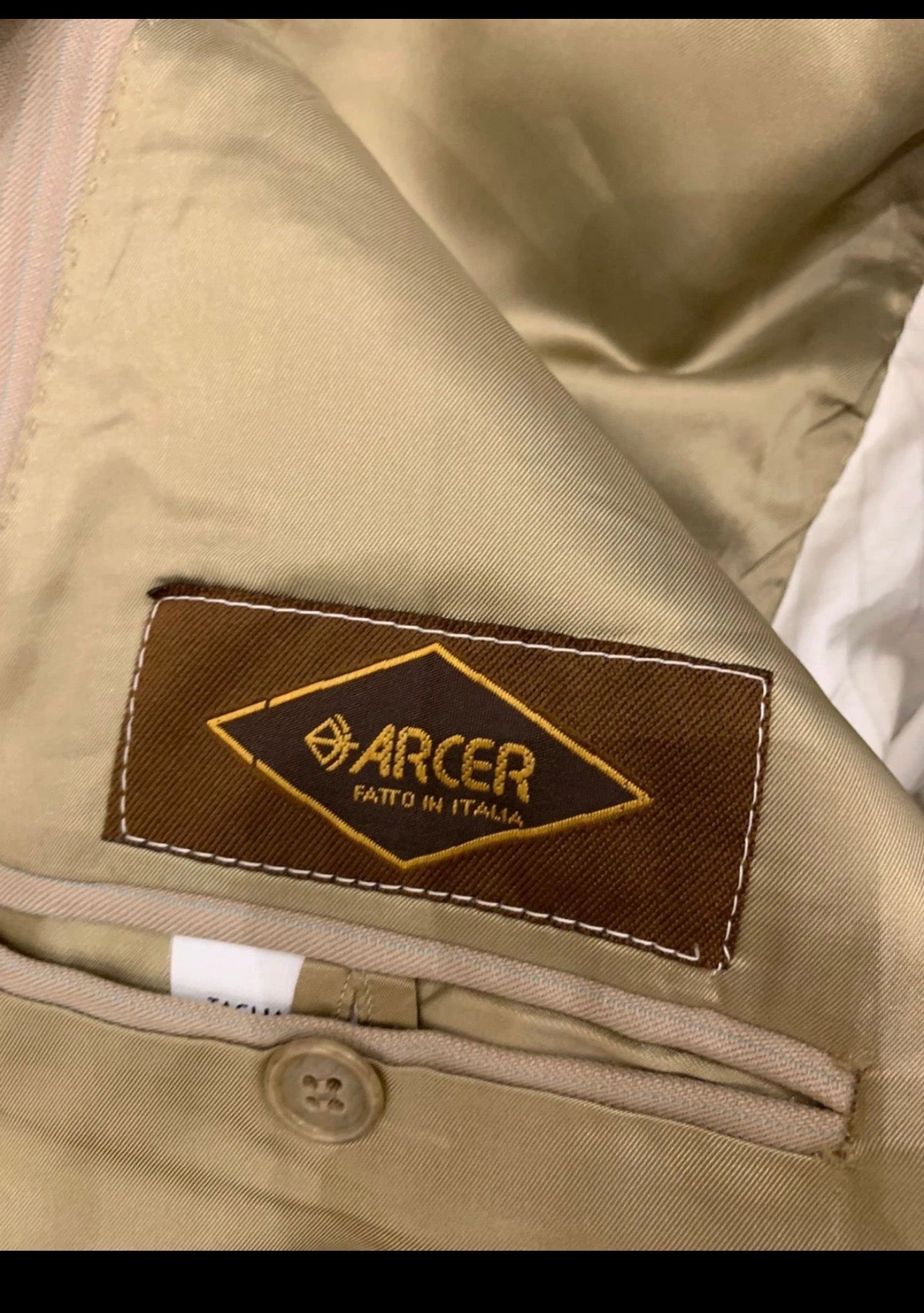 Vintage Superfine pure wool double breasted gangster brown suit 42L 42R
