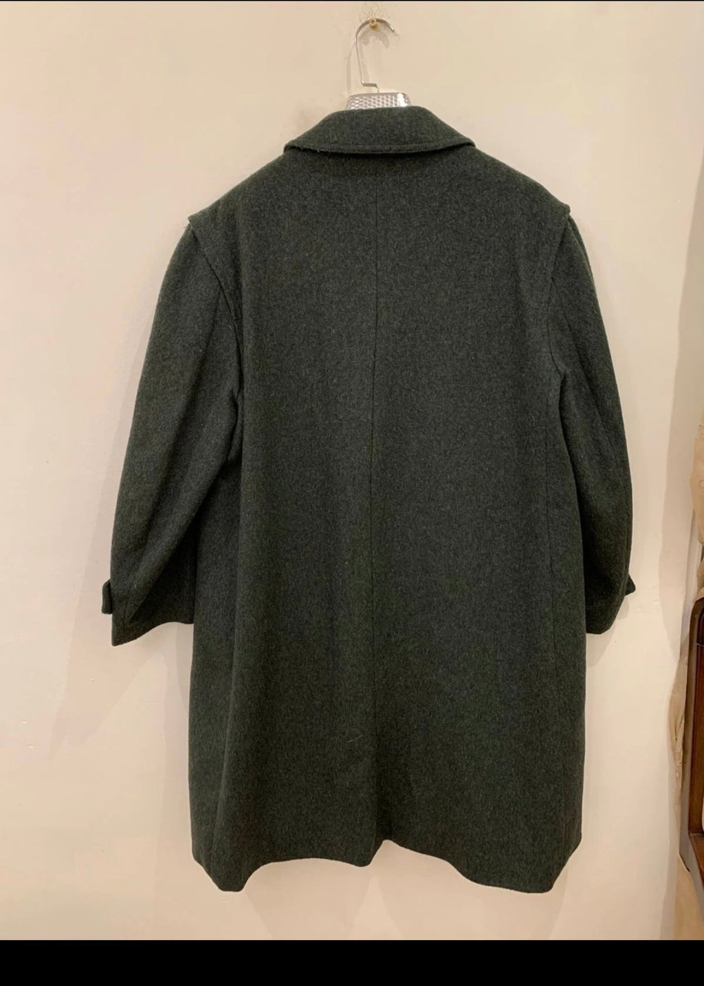 Vintage Tiroler Loden wool blend classic olive green over coat 48R XL