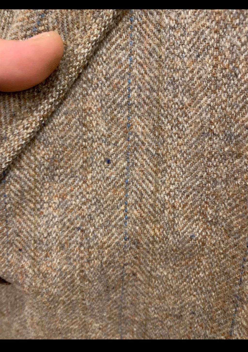 Vintage pure wool handwoven Tweed herringbone brown hunting jacket blazer 44R