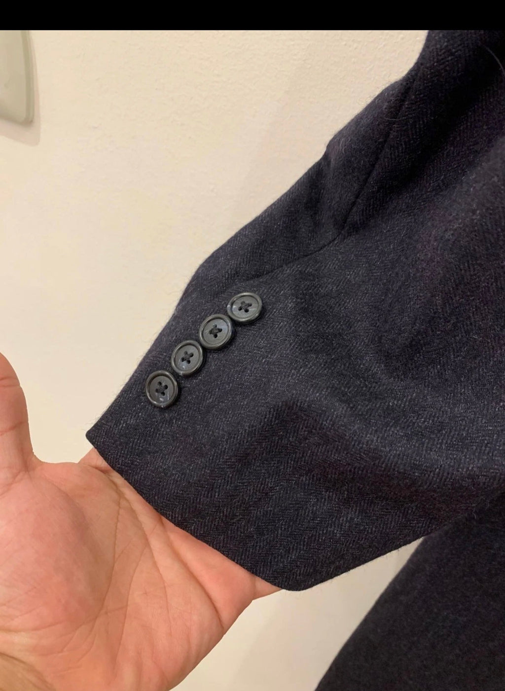 Vintage Hart Schaffner Marx pure wool USA union made blue over coat 44L 44R