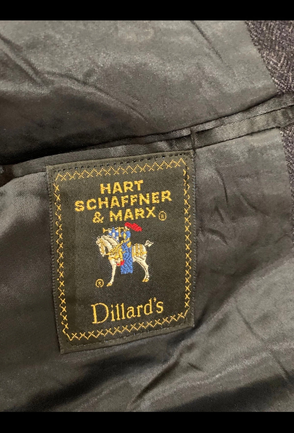 Vintage Hart Schaffner Marx pure wool USA union made blue over coat 44L 44R