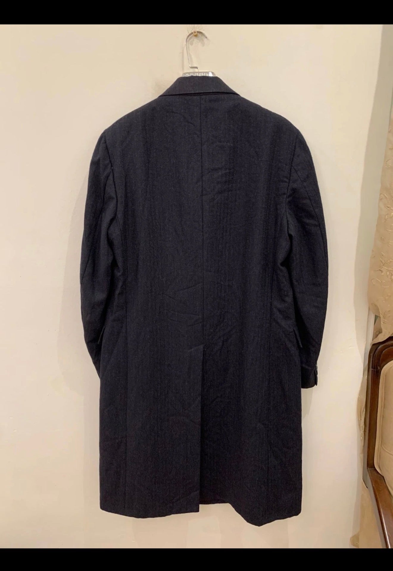 Vintage Hart Schaffner Marx pure wool USA union made blue over coat 44L 44R