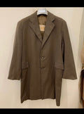 1970s Vintage pure wool classic Brown gabardine rain over coat 44R