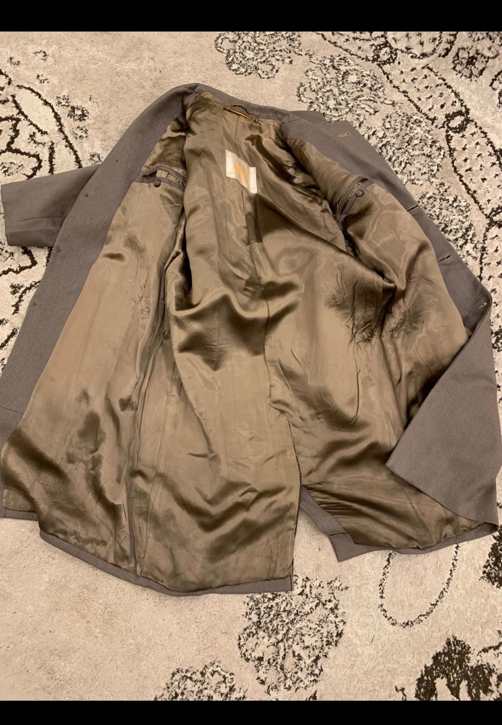 1970s Vintage pure wool classic Brown gabardine rain over coat 44R