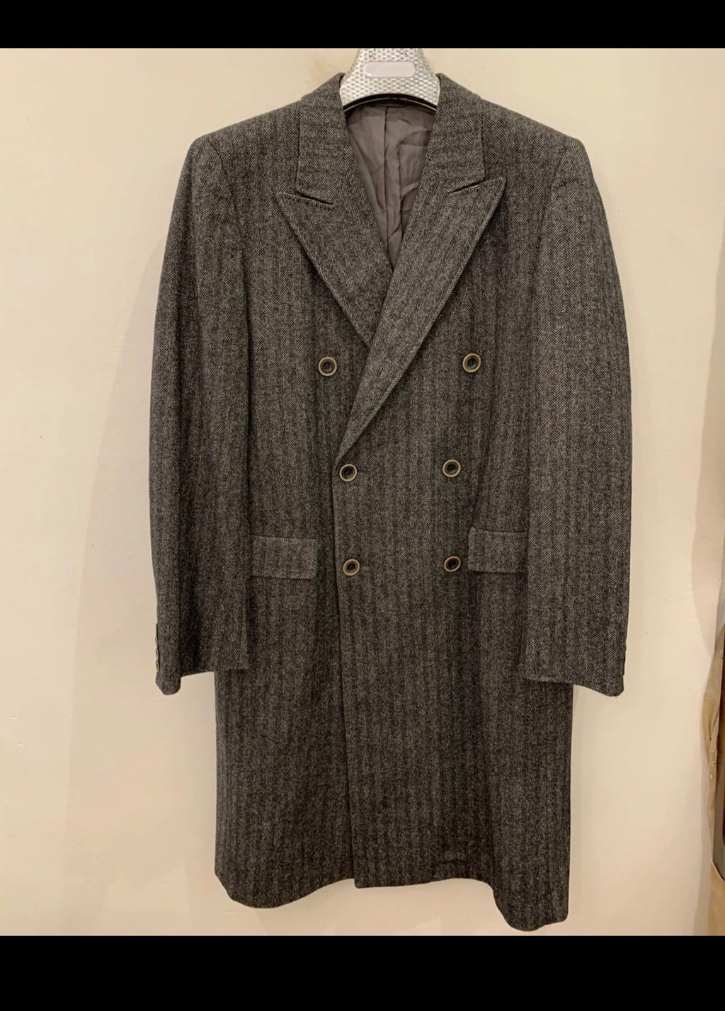 Vintage Francesco Smalto paris pure wool double breasted over coat 42R 42L