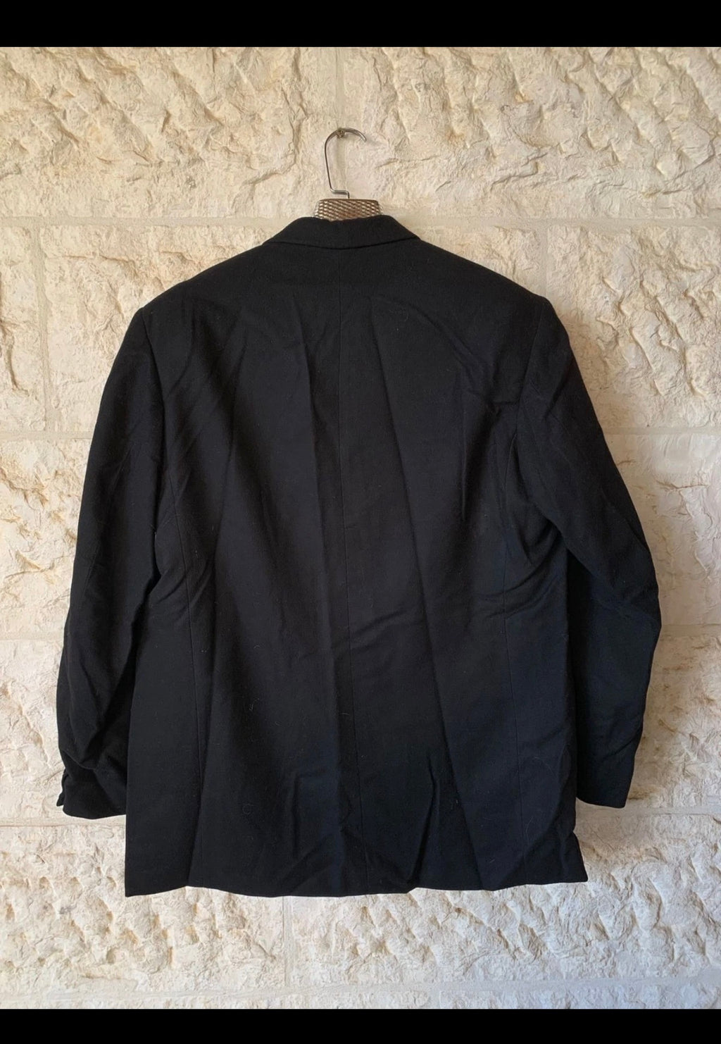 1970s Vintage pure wool peak lapel Stroller black classic jacket blazer 44R