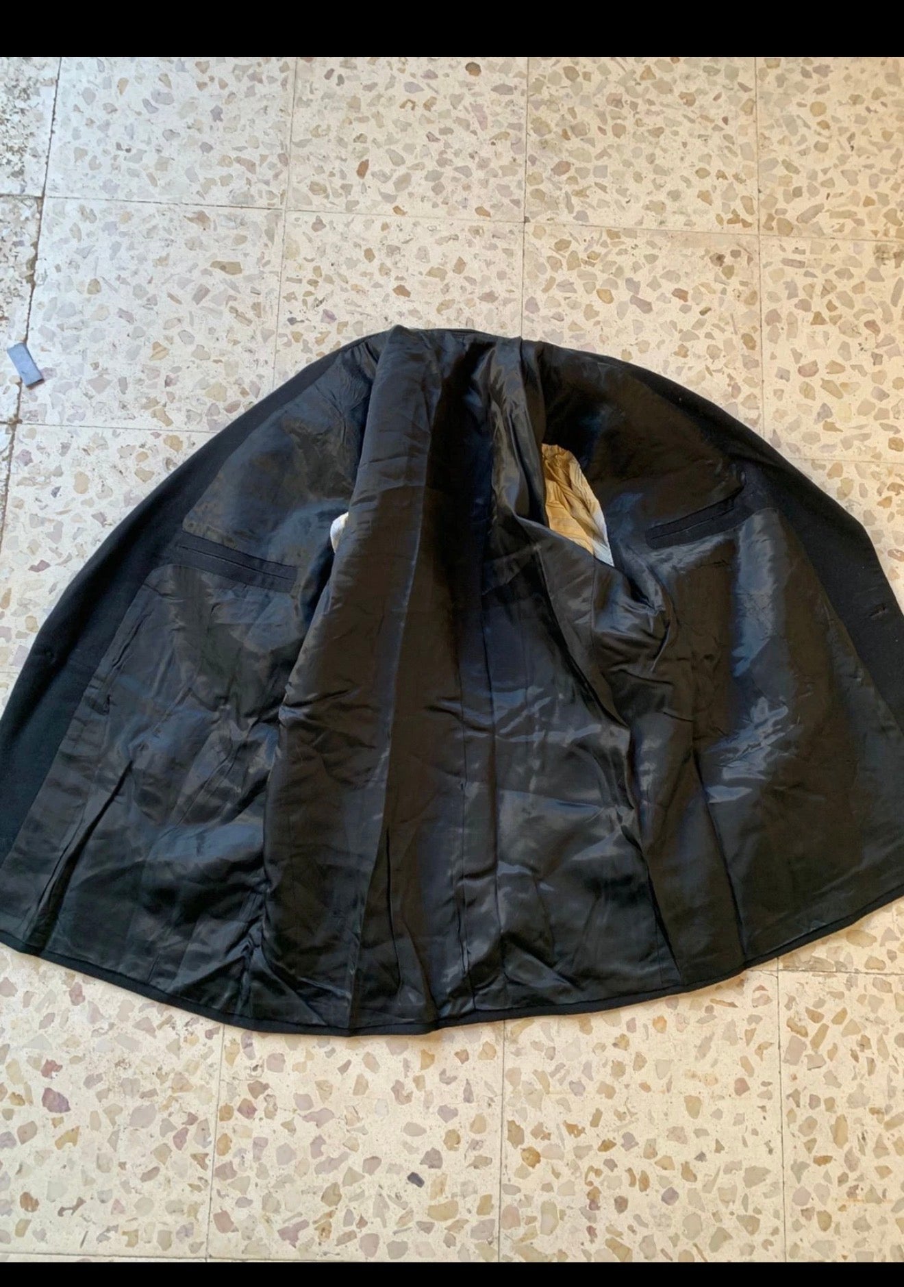 1970s Vintage pure wool peak lapel Stroller black classic jacket blazer 44R