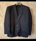 Vintage pure wool camouflage plaid classic jacket blazer 42R