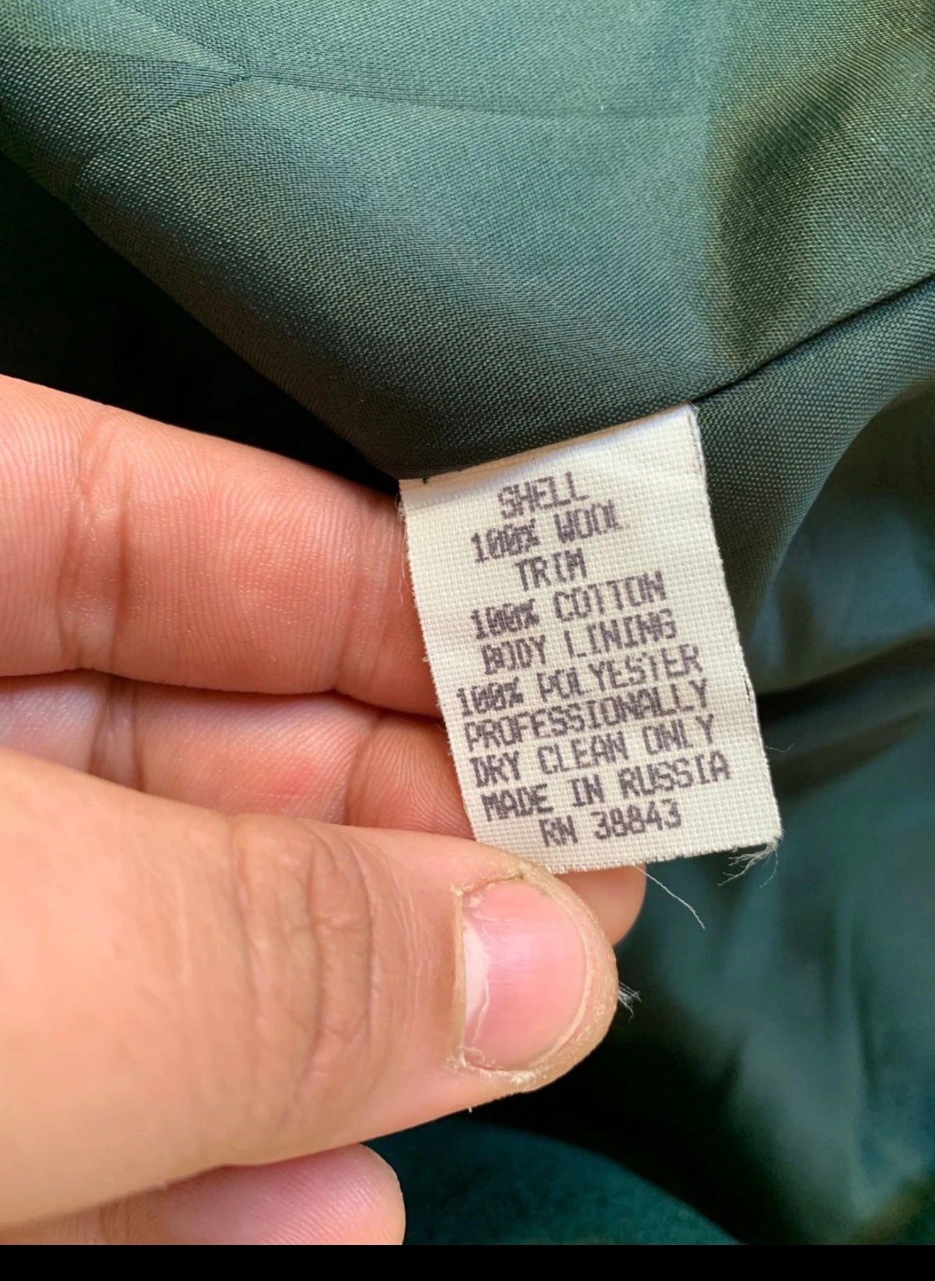 Vintage pure wool velvet collar double breasted green over coat 42 12 L