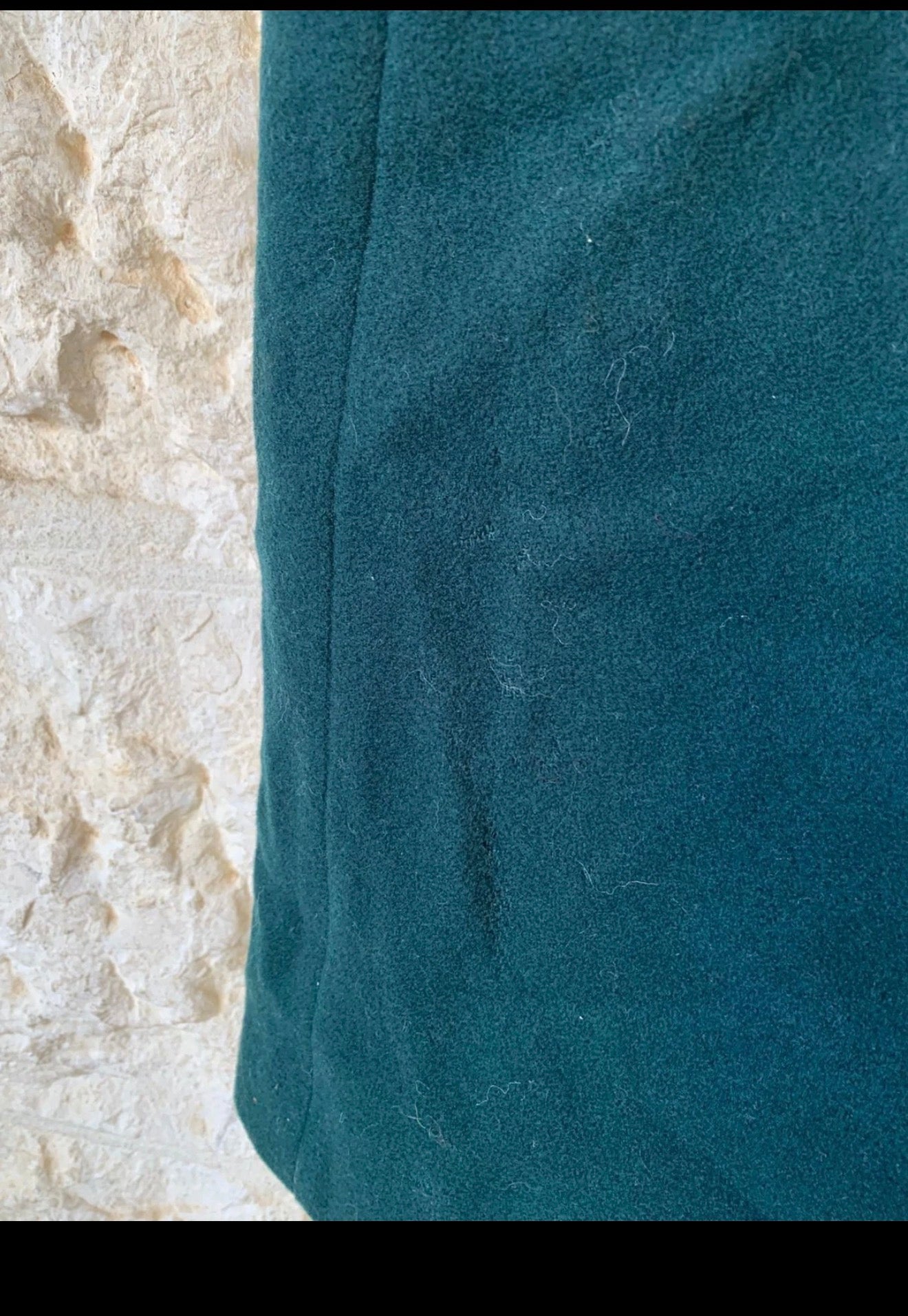 Vintage pure wool velvet collar double breasted green over coat 42 12 L