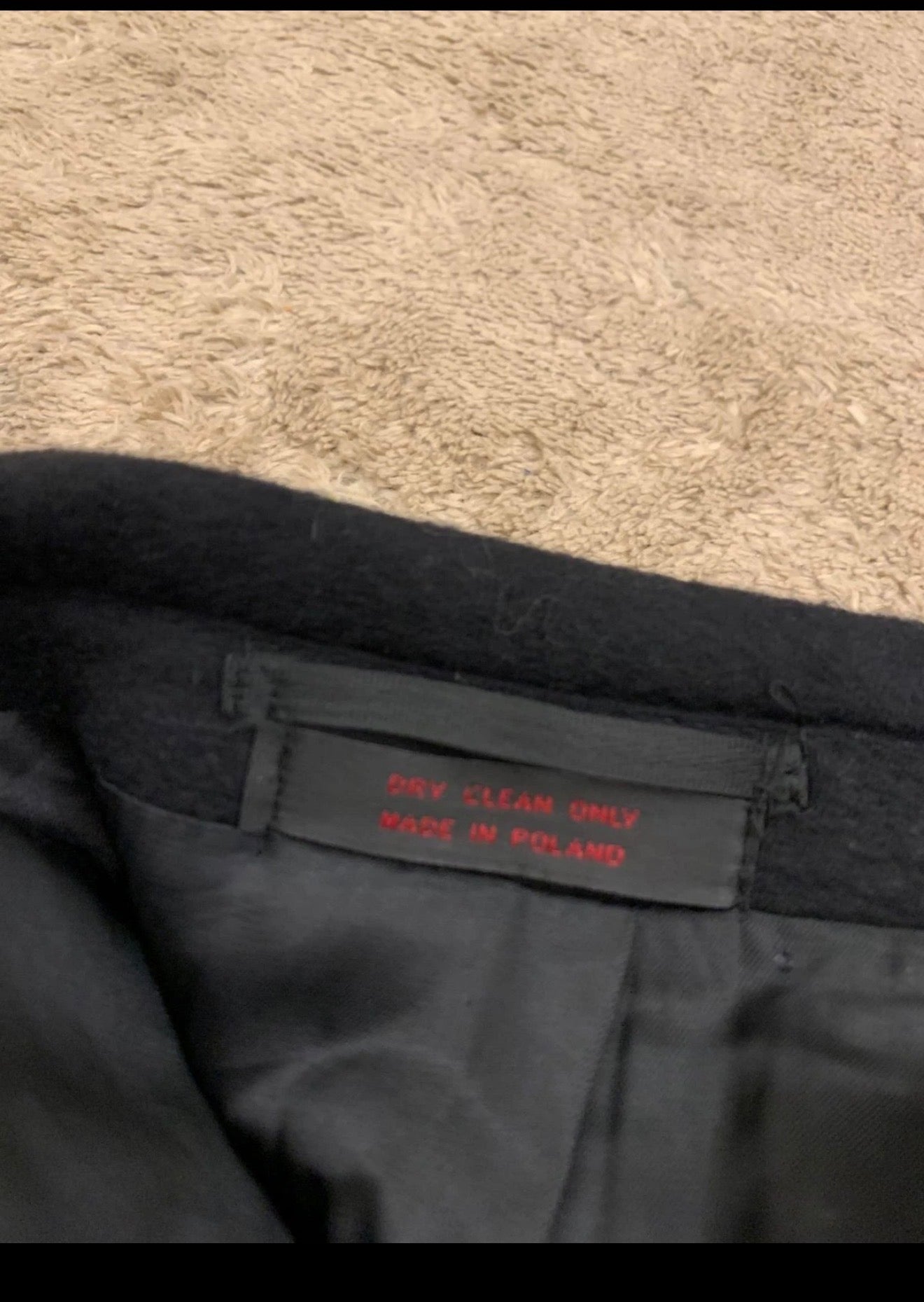 Vintage wool Cashmere blend double breasted gangster black over coat 46R XL