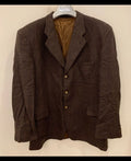 Vintage wool cashmere classic houndstooth brown jacket blazer 46R XL