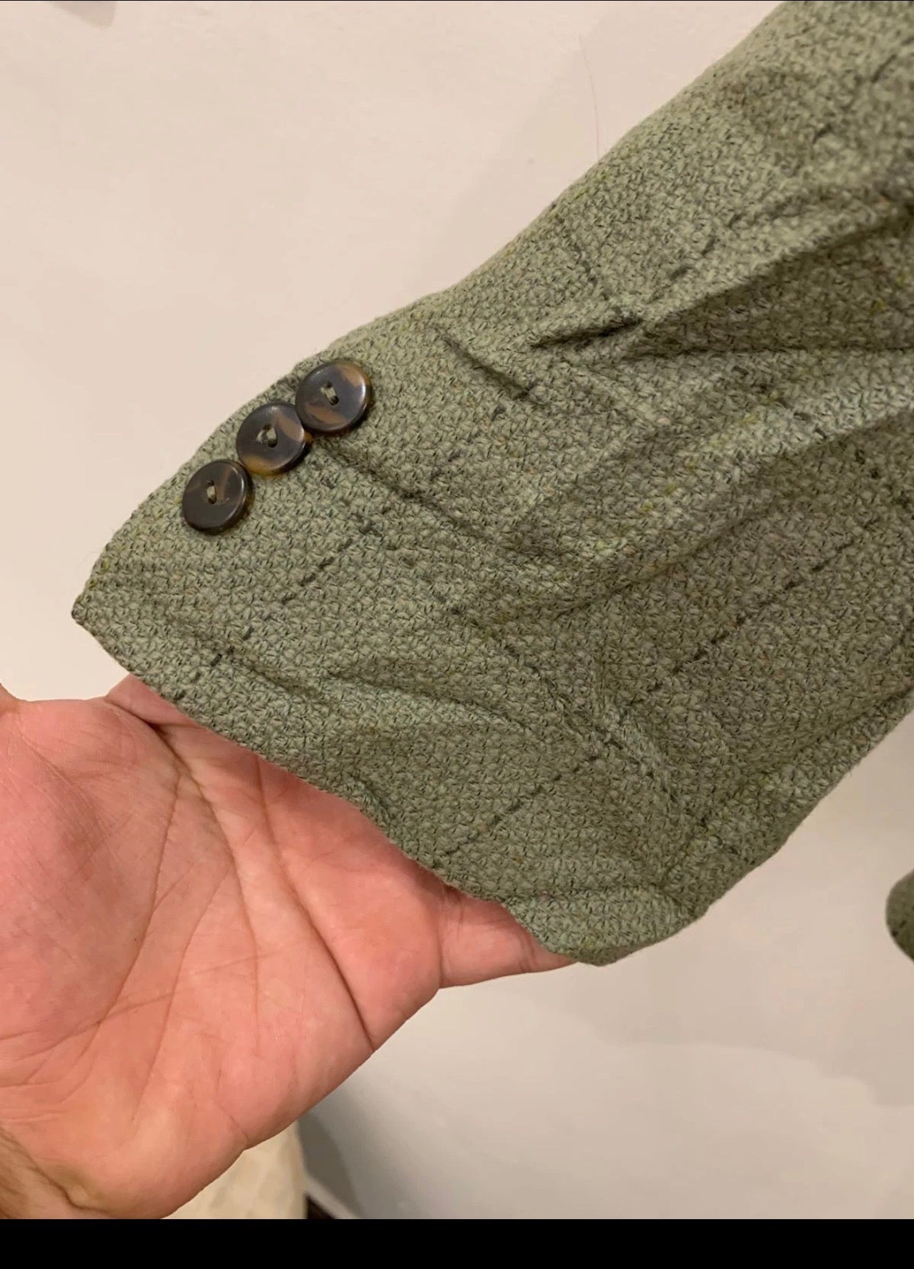 Vintage pure wool Windowpane green classic hunting jacket blazer 38R