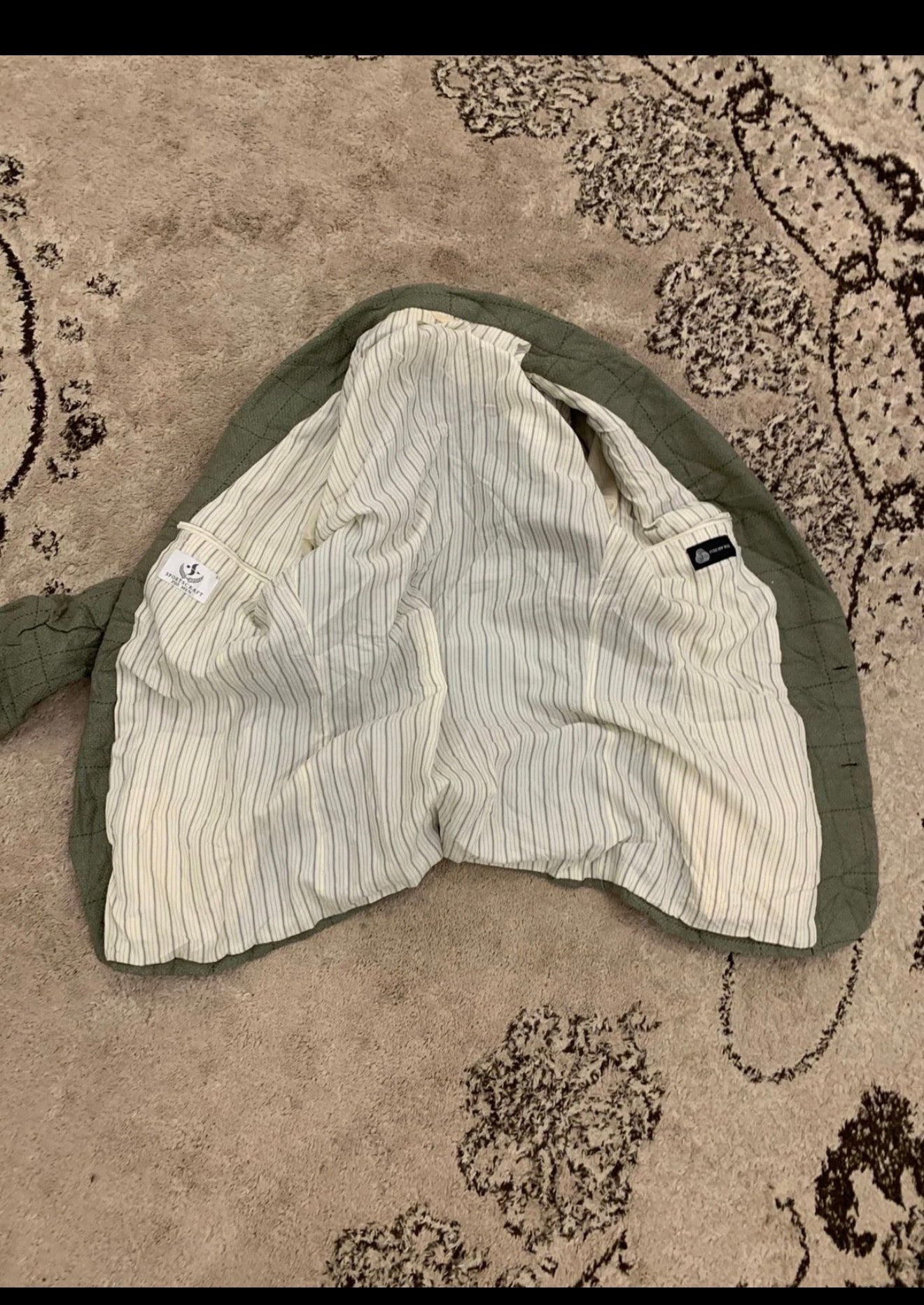 Vintage pure wool Windowpane green classic hunting jacket blazer 38R